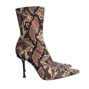 Zara Snakeskin Print Boots Size 38